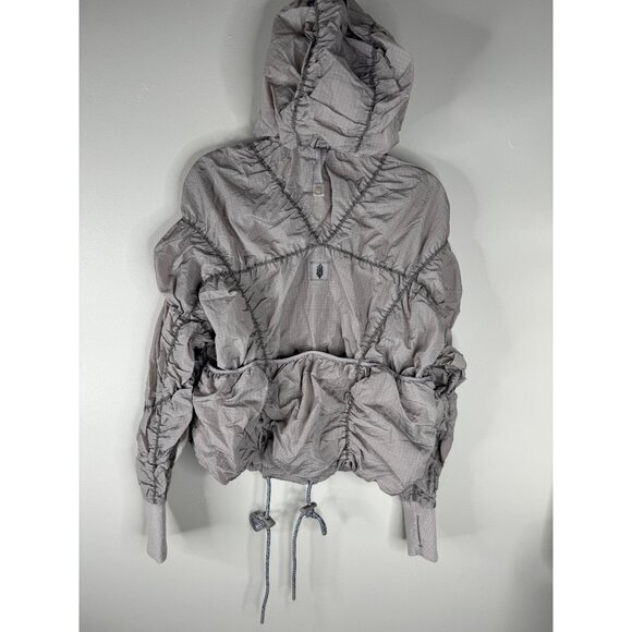 New Free People FP Movement Happy Camper Pullover Jacket Size XS Rare Gray - Picture 4 of 5